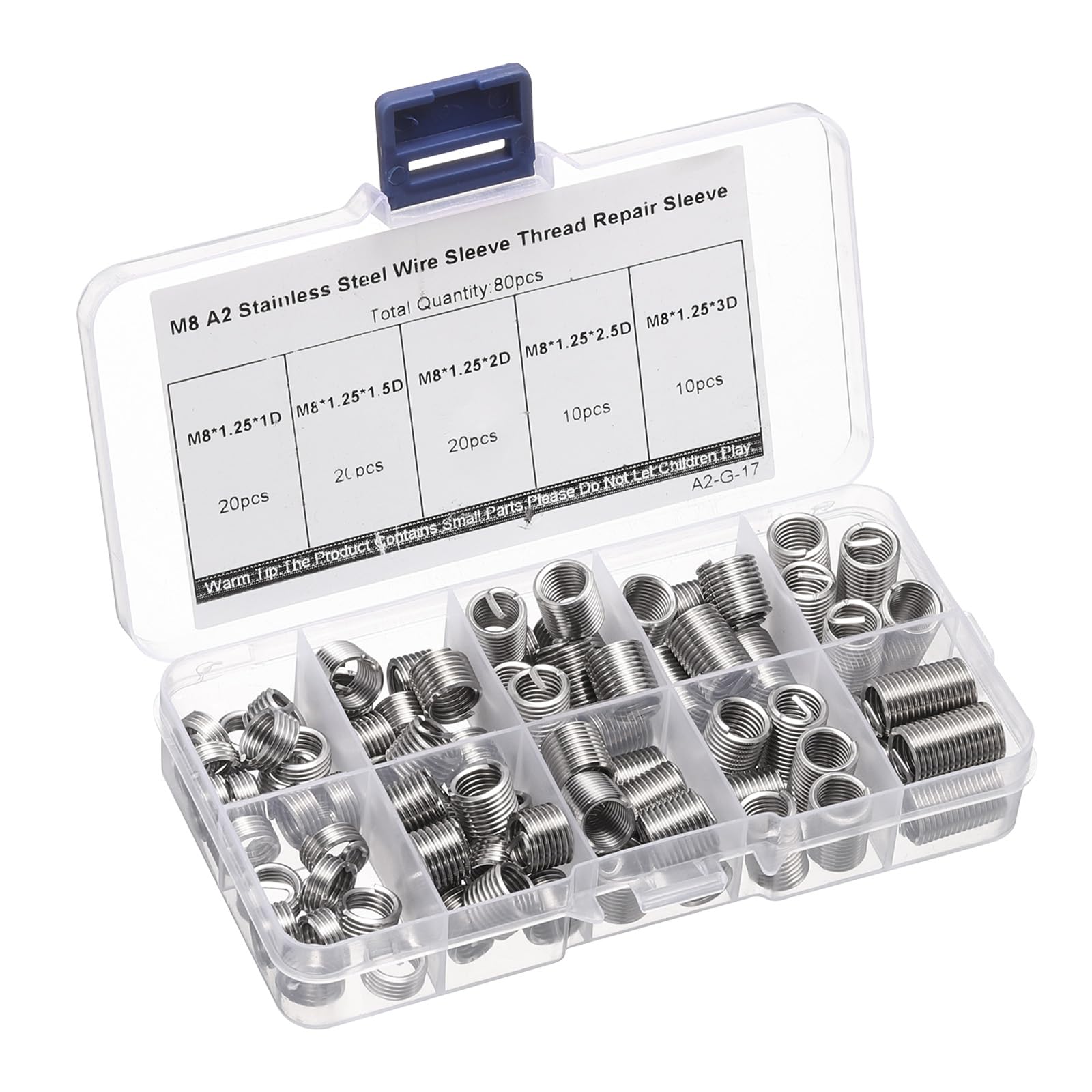 ○M865○ M856【user_3f062475です。】3個 uxcell 80pcs Wire Thread Insert Kit M8 x 1.25 (1D-3D) Metric 304